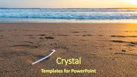  Presentation with sunset beach - Cool new PPT theme with beach at sunset plastic pollution backdrop and a tawny brown colored foreground