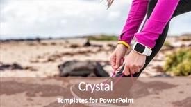  Presentation with smartwatch - Presentation having beach athlete girl getting background and a coral colored foreground