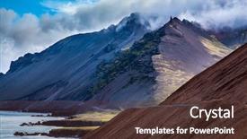  Presentation with volcanic eruption sopka klyuchevskoy volcano - PPT theme consisting of beach atlantic ocean summer tour background and a  colored foreground