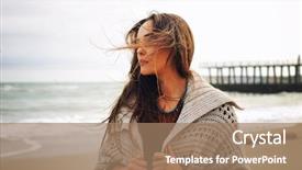  Presentation with mens fashion portrait - Slide set consisting of beach autumn outdoor fashion windy background and a coral colored foreground