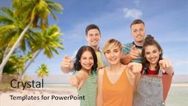  Presentation with travel friends - Beautiful presentation featuring beach background in french polynesia backdrop and a coral colored foreground