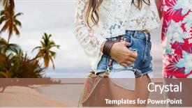  Presentation with summer - Cool new PPT theme with beach background in french polynesia backdrop and a coral colored foreground