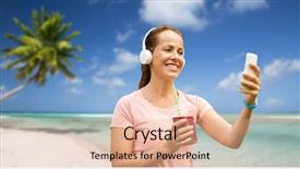 Presentation with healthy lifestyle - Presentation theme enhanced with beach background in french polynesia background and a lemonade colored foreground