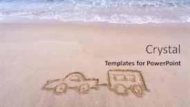  Presentation with motor - Amazing slides having beach-background-travel-and-holidays backdrop and a lemonade colored foreground