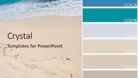 Presentation with color - Amazing presentation design having beach background with color swatch backdrop and a lemonade colored foreground
