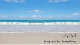  Presentation with scene - Colorful slide set enhanced with beach background backdrop and a light gray colored foreground