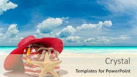  Presentation with beach bag - Slides enhanced with beach-bag-hat-and-starfish background and a lemonade colored foreground
