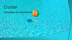 Presentation with beach ball - Amazing slide deck having beach ball floating in water backdrop and a teal colored foreground