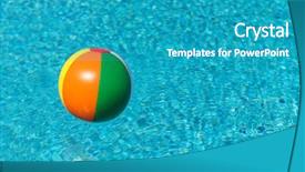  Presentation with beach ball - Slides with beach ball floating in water background and a teal colored foreground