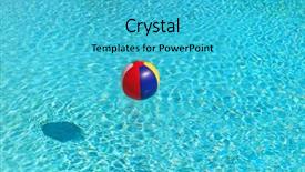  Presentation with beach ball sand dunes - Colorful theme enhanced with beach ball floating in water backdrop and a teal colored foreground