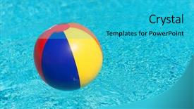  Presentation with beach ball - Beautiful slides featuring beach ball floating in water backdrop and a teal colored foreground