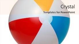  Presentation with beach ball - Presentation theme with beach ball isolated background and a yellow colored foreground