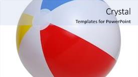  Presentation with beach ball - Cool new presentation theme with beach ball isolated backdrop and a light blue colored foreground