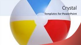 Presentation with beach ball - Presentation theme having beach ball isolated background and a light blue colored foreground