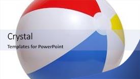  Presentation with beach ball - PPT theme featuring beach ball isolated background and a light blue colored foreground