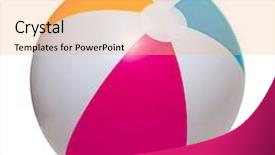  Presentation with beach ball - PPT theme having beach ball isolated background and a yellow colored foreground