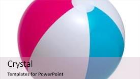  Presentation with beach ball - Slide set consisting of beach ball isolated background and a coral colored foreground