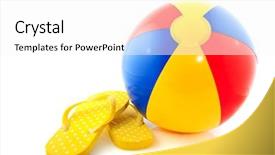  Presentation with beach ball - Audience pleasing presentation theme consisting of beach ball with flip flops backdrop and a white colored foreground