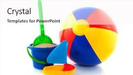 Presentation with beach ball - Cool new presentation design with beach ball with toys backdrop and a white colored foreground