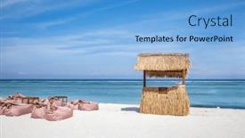  Presentation with bamboo - Slide deck featuring beach-bar-made-out background and a  colored foreground