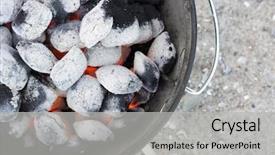  Presentation with barbecue - Audience pleasing PPT theme consisting of beach bbq - barbecue backdrop and a light gray colored foreground