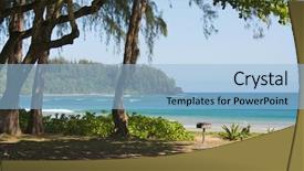  Presentation with kauai hawaii - PPT theme enhanced with beach bbq - inviting tropical park - halalei background and a light blue colored foreground