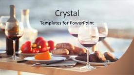  Presentation with beach party - PPT theme featuring beach bbq - table served for barbecue party background and a lemonade colored foreground