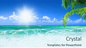  Presentation with clean water - Colorful slides enhanced with beach beautiful panoramic sea view backdrop and a cool aqua colored foreground