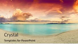  Presentation with tropical beach party - Audience pleasing PPT layouts consisting of exhibitions conferences - blank roll up banner display backdrop and a sky blue colored foreground.