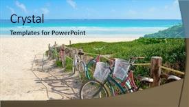  Presentation with bicycles - Beautiful slides featuring beach bicycles in riviera maya backdrop and a light blue colored foreground