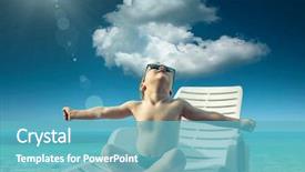  Presentation with under water - Beautiful slide deck featuring beach boys - child in sunglasses fun near backdrop and a  colored foreground