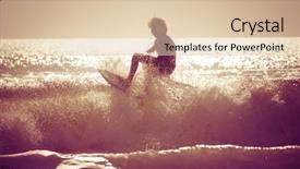  Presentation with surfing - PPT layouts with beach boys - surfing in the early morning background and a lemonade colored foreground