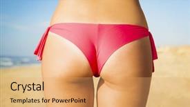  Presentation with sexy - Colorful slide set enhanced with butt view of a sexy backdrop and a yellow colored foreground