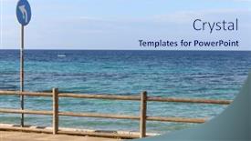  Presentation with water ripple - Slide deck featuring beach-by-the-sea background and a light blue colored foreground