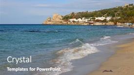  Presentation with water ripple - Slide set having beach-by-the-sea background and a gray colored foreground