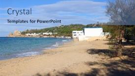  Presentation with water ripple - PPT theme with beach-by-the-sea background and a light blue colored foreground