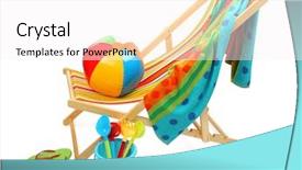  Presentation with accessories - Beautiful theme featuring beach chair and accessories isolated backdrop and a white colored foreground