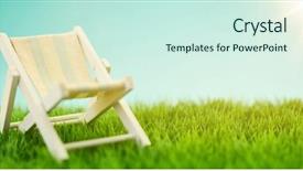  Presentation with green - Beautiful PPT theme featuring beach chair or deck chair backdrop and a  colored foreground