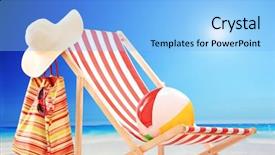  Presentation with beach bag - Amazing theme having beach chair with ball bag backdrop and a light blue colored foreground