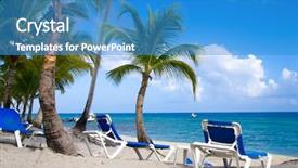  Presentation with palm tree - PPT layouts enhanced with beach chairs under a palm tree background and a teal colored foreground