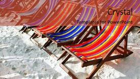  Presentation with chairs - Cool new presentation theme with beach chairs backdrop and a red colored foreground