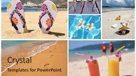  Presentation with mosaic - Audience pleasing theme consisting of beach collage - holiday mosaic backdrop and a coral colored foreground