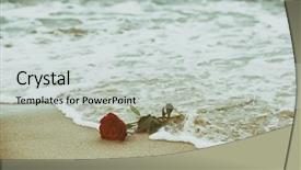  Presentation with waves red - Cool new theme with beach concept of romantic love backdrop and a light gray colored foreground