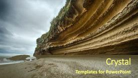  Presentation with cliff - Slides enhanced with beach erosion - dramatic coastal cliff background and a tawny brown colored foreground