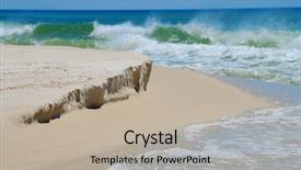  Presentation with erosion - Cool new theme with beach erosion with waves backdrop and a mint green colored foreground