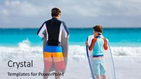  Presentation with ocean - Cool new slide set with beach facing ocean with boogie backdrop and a light blue colored foreground