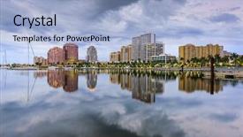  Presentation with florida beach - Audience pleasing presentation consisting of beach florida usa intracoastal waterway backdrop and a light blue colored foreground