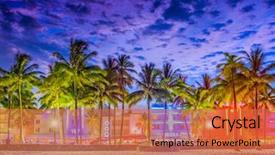  Presentation with miami beach - Cool new slides with beach florida usa on ocean backdrop and a red colored foreground