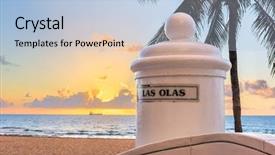  Presentation with florida beach - Slide deck featuring beach from the end background and a light blue colored foreground