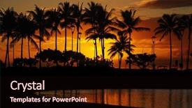  Presentation with waikiki beach - Slides featuring beach from waikiki beach honolulu background and a wine colored foreground